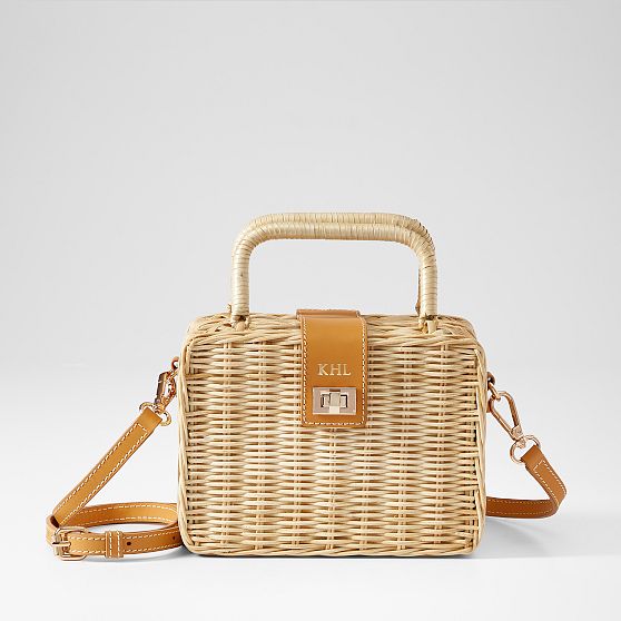 Wicker and Leather Crossbody