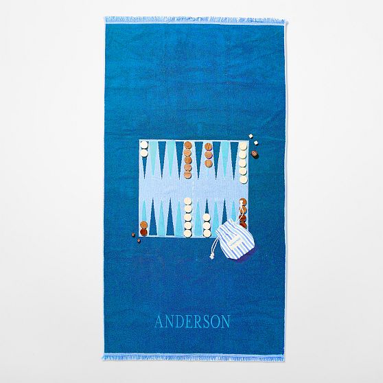 Backgammon Beach Towel Game Set