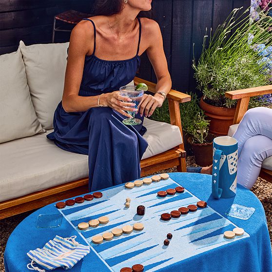 Backgammon Beach Towel Game Set
