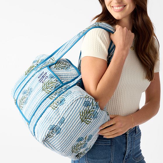 Block Print Quilted Weekender