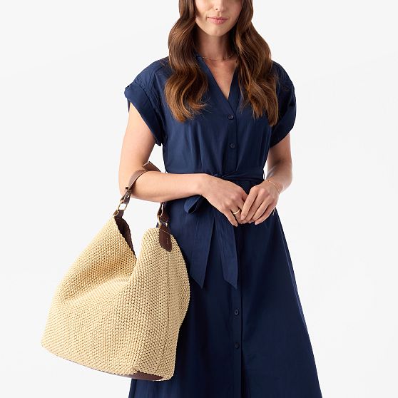 Emilia Italian Raffia Hobo