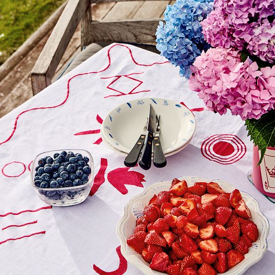Embroidered Mahjong Square Tablecloth​