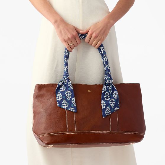 Sylvie Leather Tote with Wrapped Handles