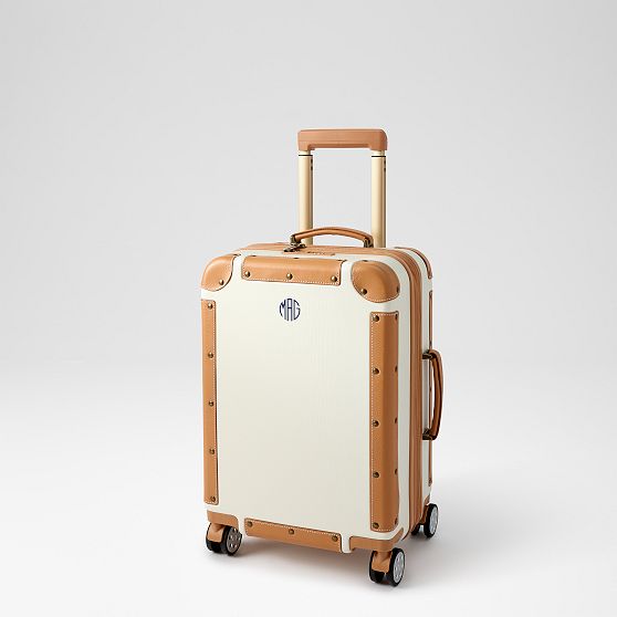 Leather Wrapped Expandable Carry-On Luggage
