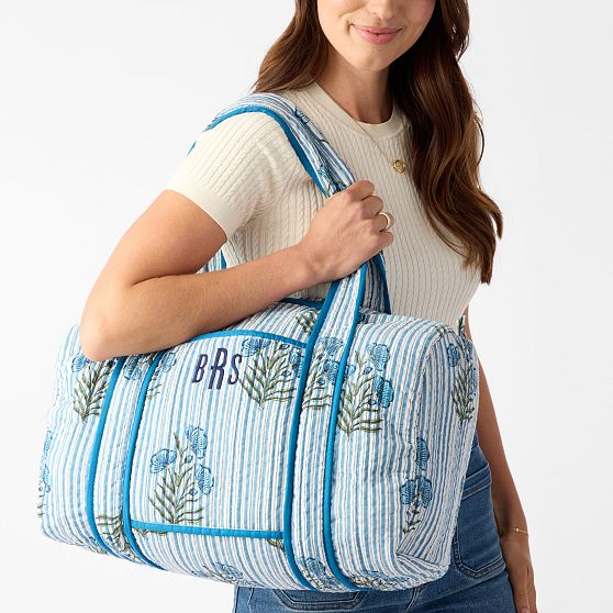 Block Print Quilted Weekender
