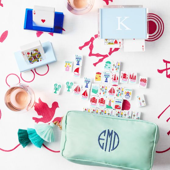 Embroidered Mahjong Square Tablecloth​