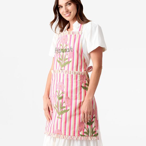 Block Print Ruffle Apron