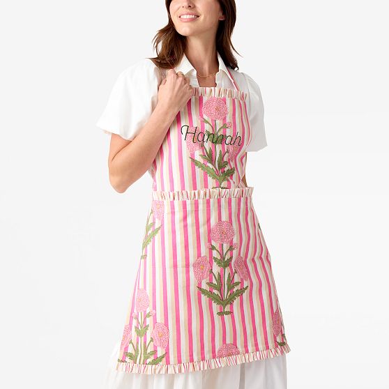 Block Print Ruffle Apron