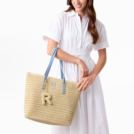 Stinson Straw Zip-Top Tote