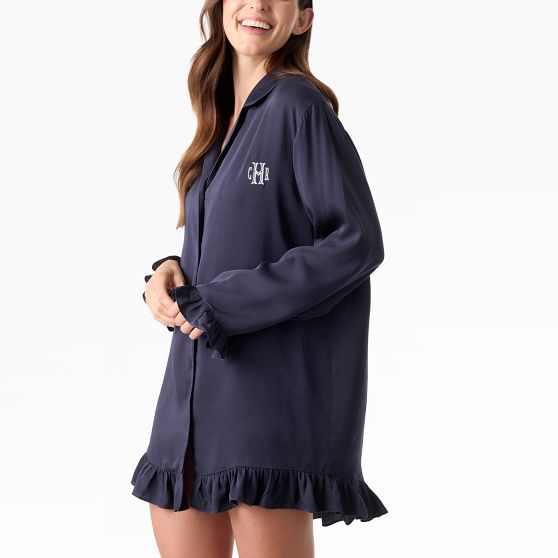 Ruffle Sateen Night Shirt