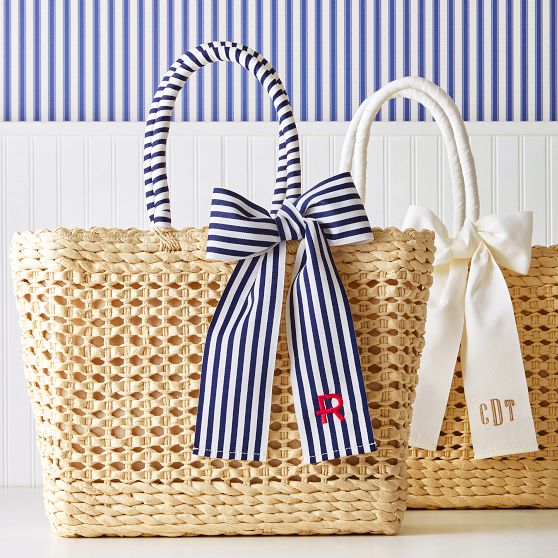 Ribbon Bow Basket Tote