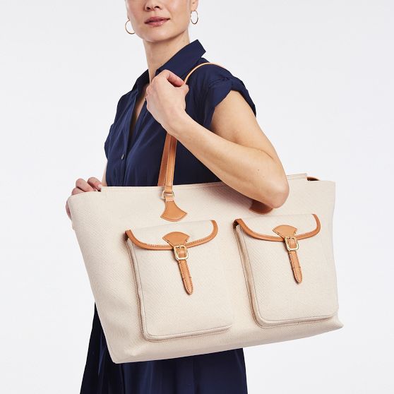 Audrey Canvas and Leather Boarding Bag