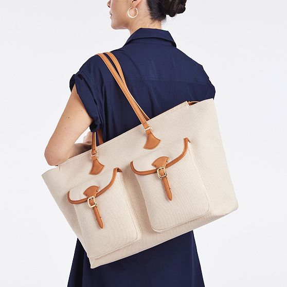 Audrey Canvas and Leather Boarding Bag