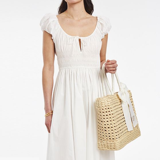 Ribbon Bow Basket Tote