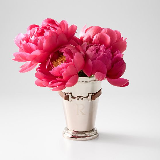 Silver and Leather Horsebit Mint Julep Cup