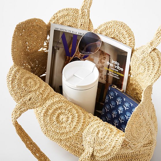 Soleil Handwoven Raffia Tote