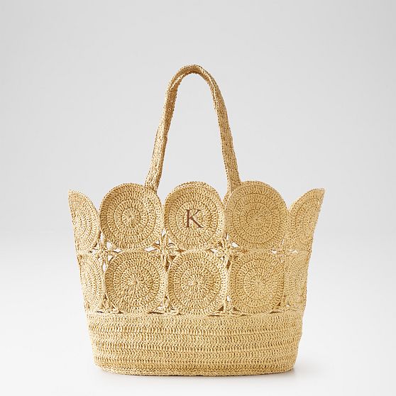 Soleil Handwoven Raffia Tote