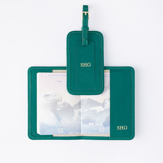 Riviera Italian Canvas Passport Case and Luggage Tag Set