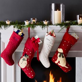 Hand Hooked Stocking (Skier with "Natalie") (Snowman with "Daniel")