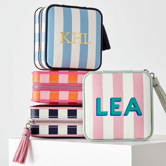 Small Cabana Stripe Travel Jewelry Case