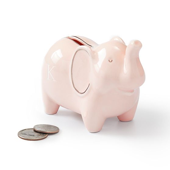 Ceramic Elephant Baby Bank