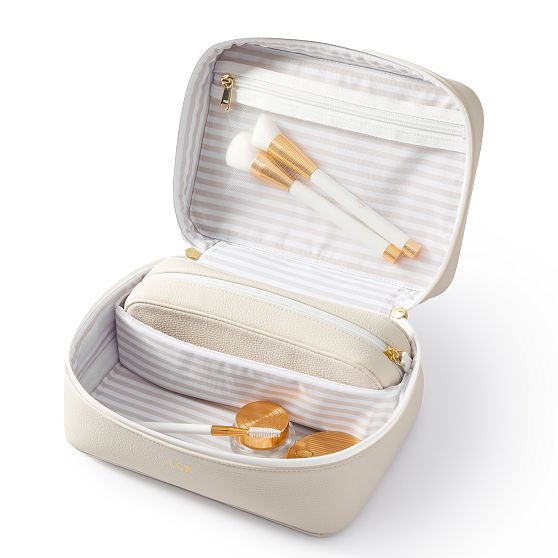 Faux Leather 2-in -1 Cosmetic Case