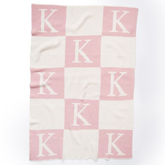 Initial Block Baby Crib Blanket