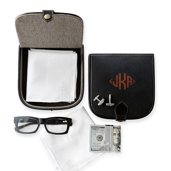 Rustic Leather Handkerchief Box