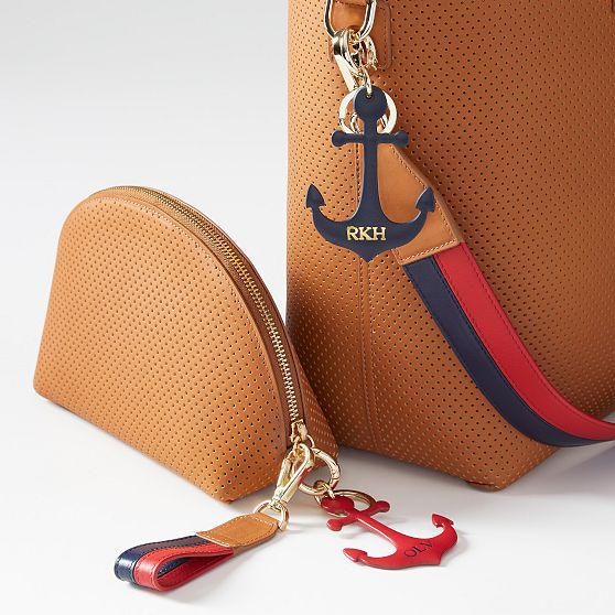 Leather Anchor Keychain