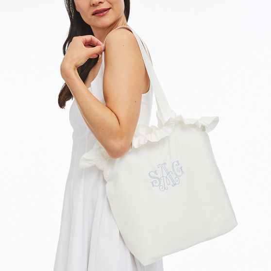 Ruffle Sateen Tote