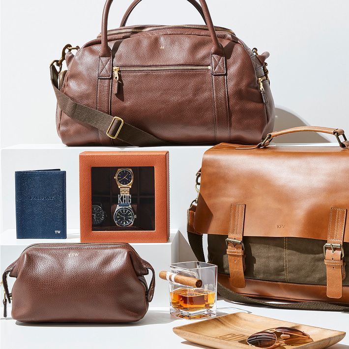 harvey norman men's toiletry travel bags Harvey Leather Travel Pouch, Leather, Chocolate