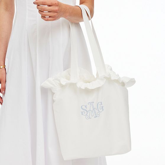 Ruffle Sateen Tote
