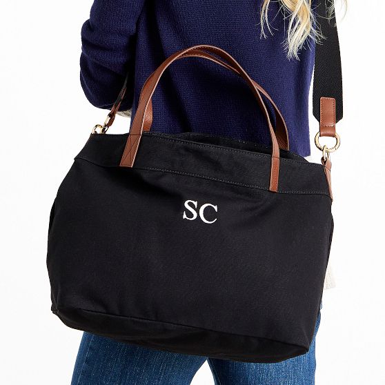 Canvas and Leather Slouch Tote