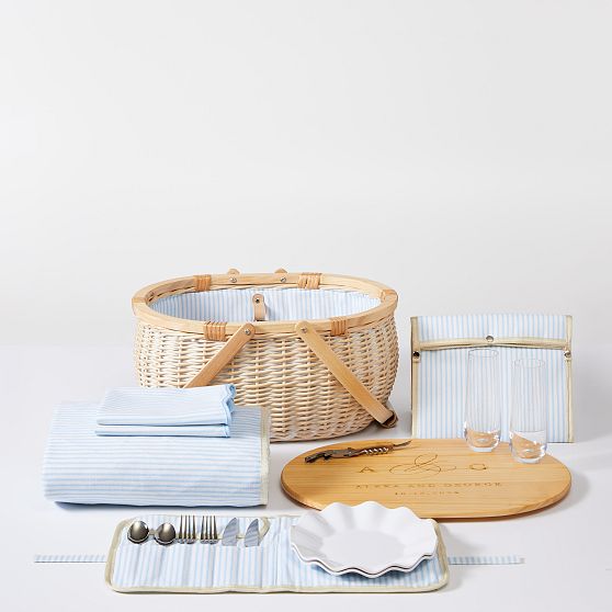 Classic Wicker Picnic Basket For 2
