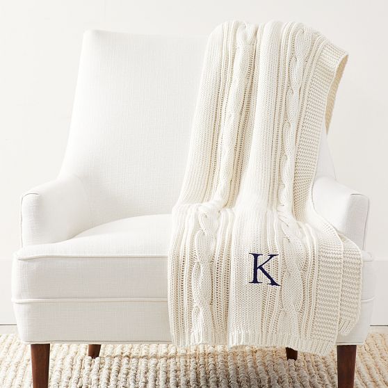 Fisherman's Knit Cotton Throw Blanket