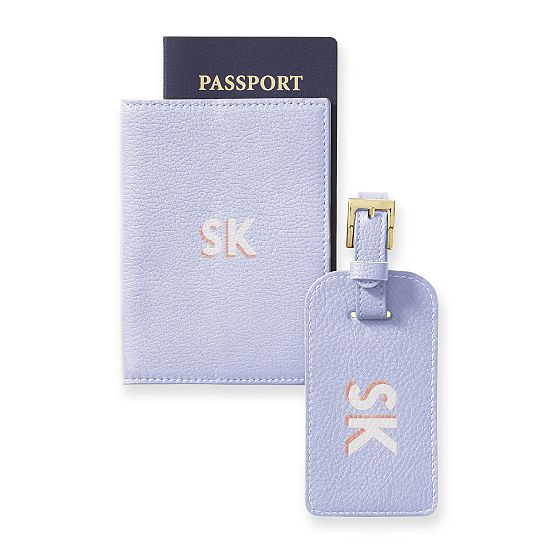 Leather Luggage Tag &amp; Passport Case Set
