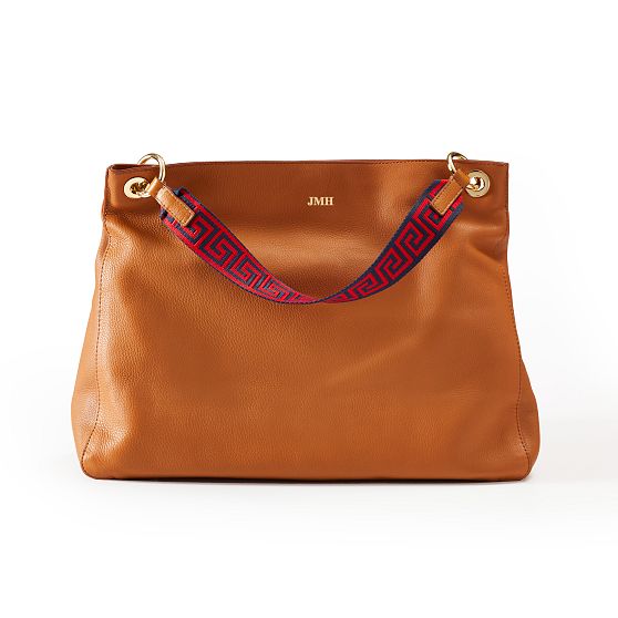 Build Your Bag Shoulder Strap, Greek Key Twill