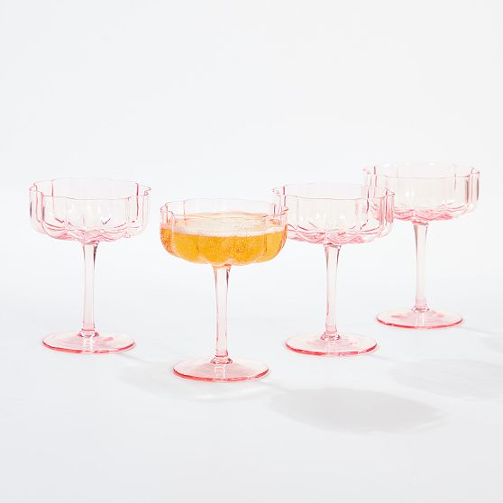 Colored Coupe Glasses, Set of 4