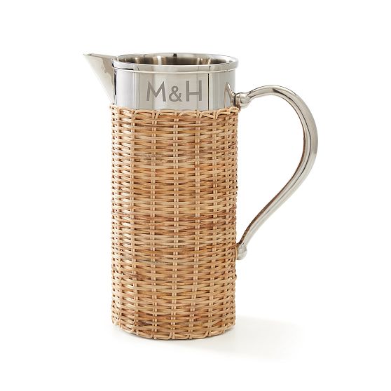 Silver and Wicker Pitcher