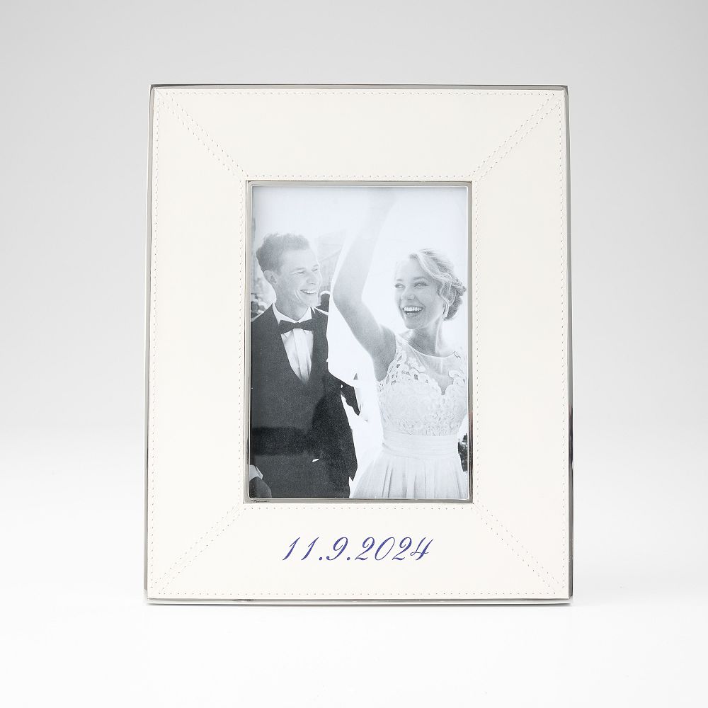Personalized Leather and Silver Photo Frame
