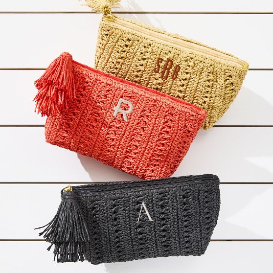 Soleil Raffia Tassel Pouch