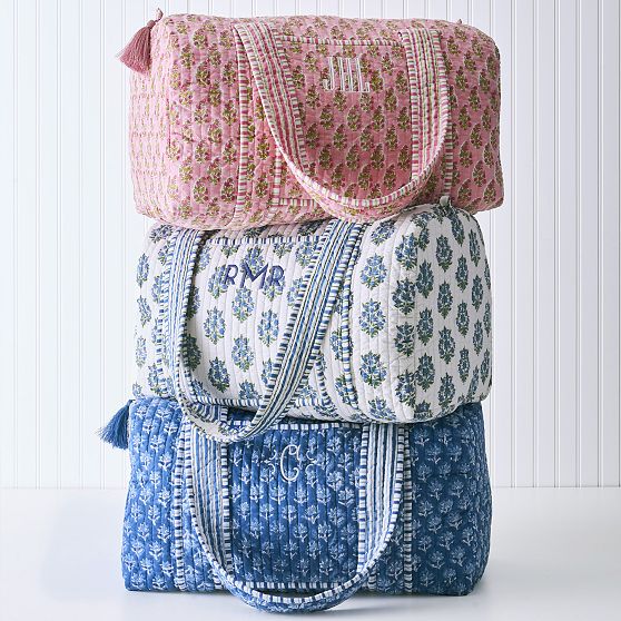 Block Print Quilted Weekender