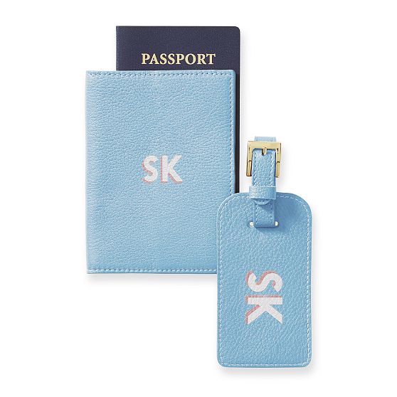 Leather Luggage Tag &amp; Passport Case Set