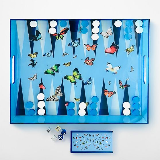 Acrylic Butterfly Backgammon Game Tray​