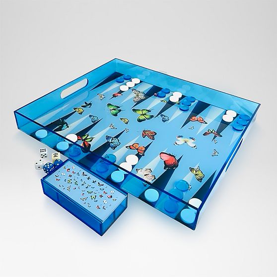 Acrylic Butterfly Backgammon Game Tray​