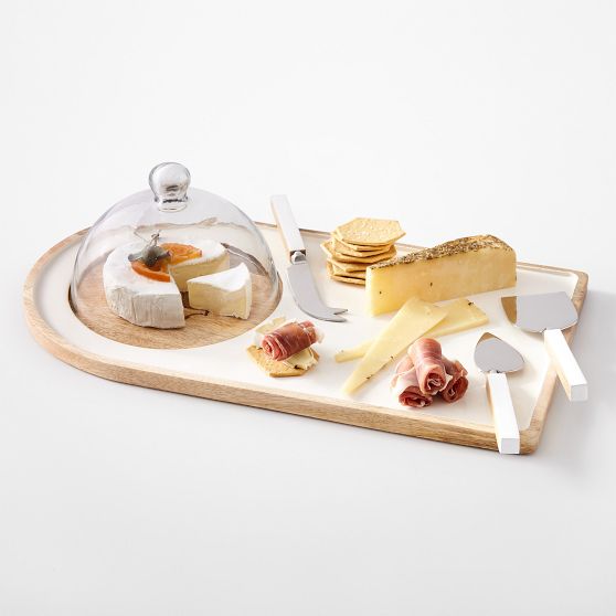 Wood and Enamel Cloche Cheese Board​