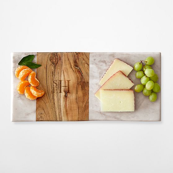 Wood and Marble Rectangle Cheese Board