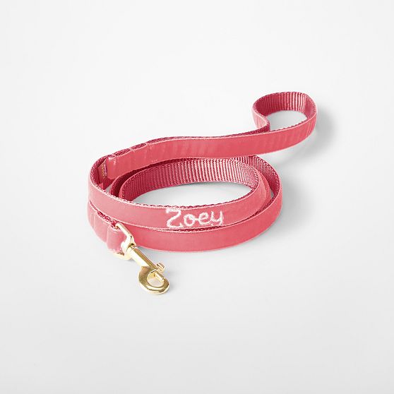 Hand-Embroidered Velvet Leash