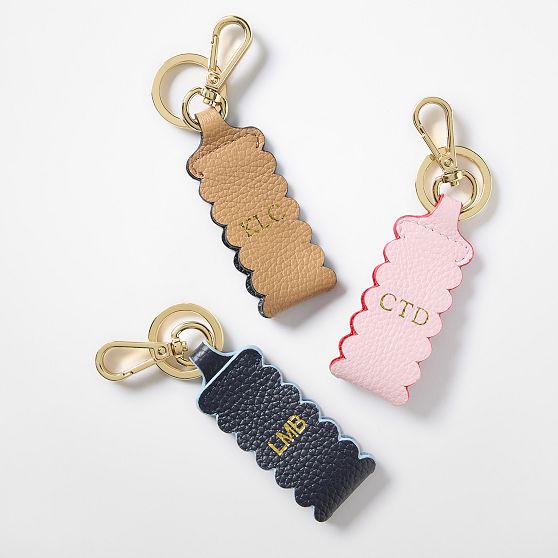 Scalloped Leather Keychain