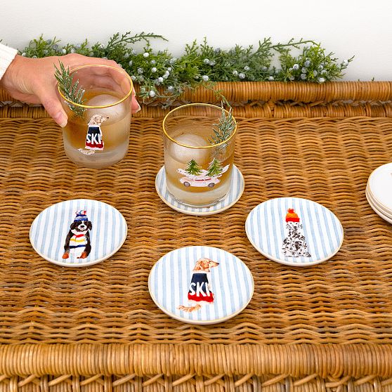 Mark &amp; Graham x Gray Malin Après Ski Rocks Glasses, Set of 4